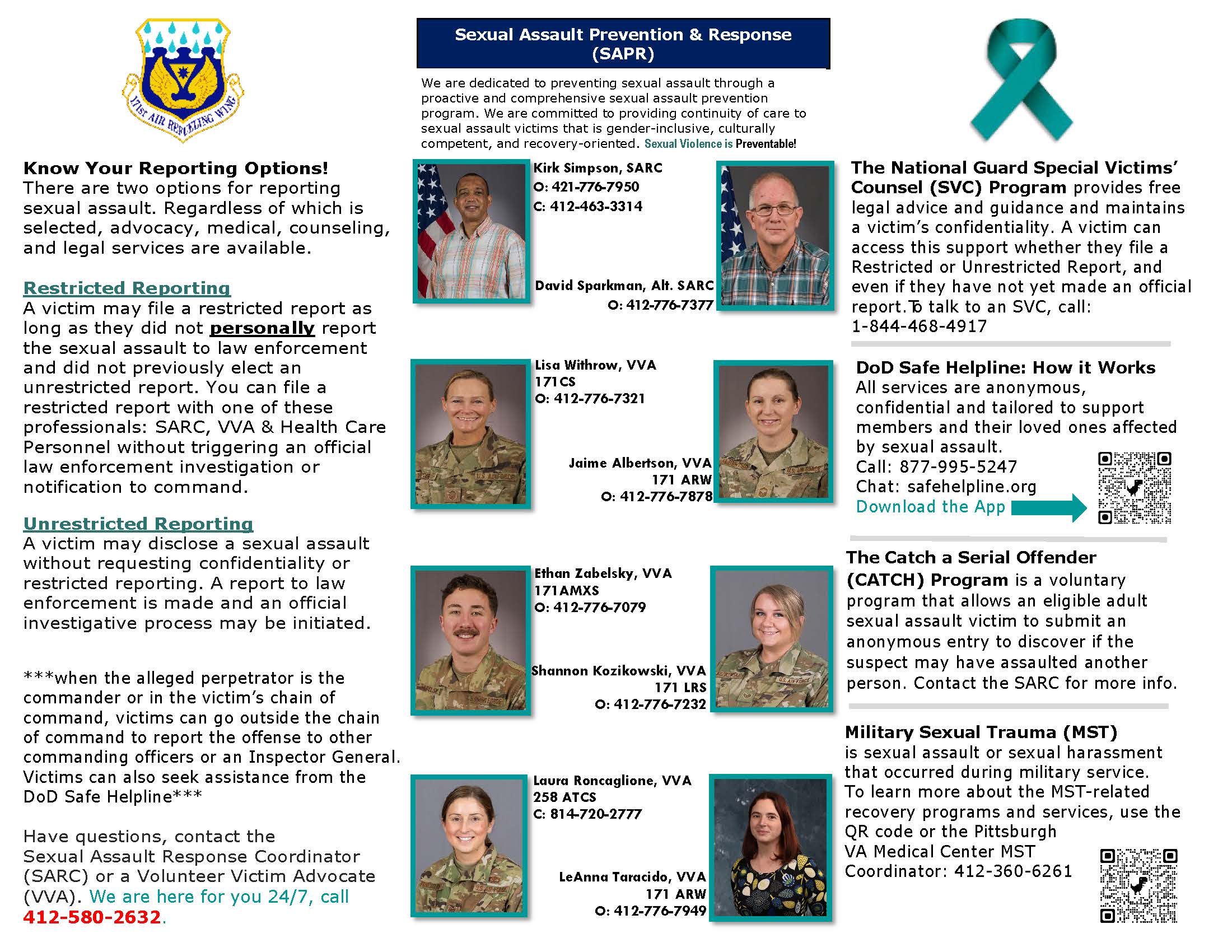Poster showing Sexual Assault Prevention and Response information